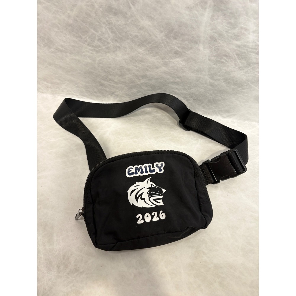 Ododos Black Nylon Belt Bag Emily 2026 Wolf Graphic Waist Pack Crossbody